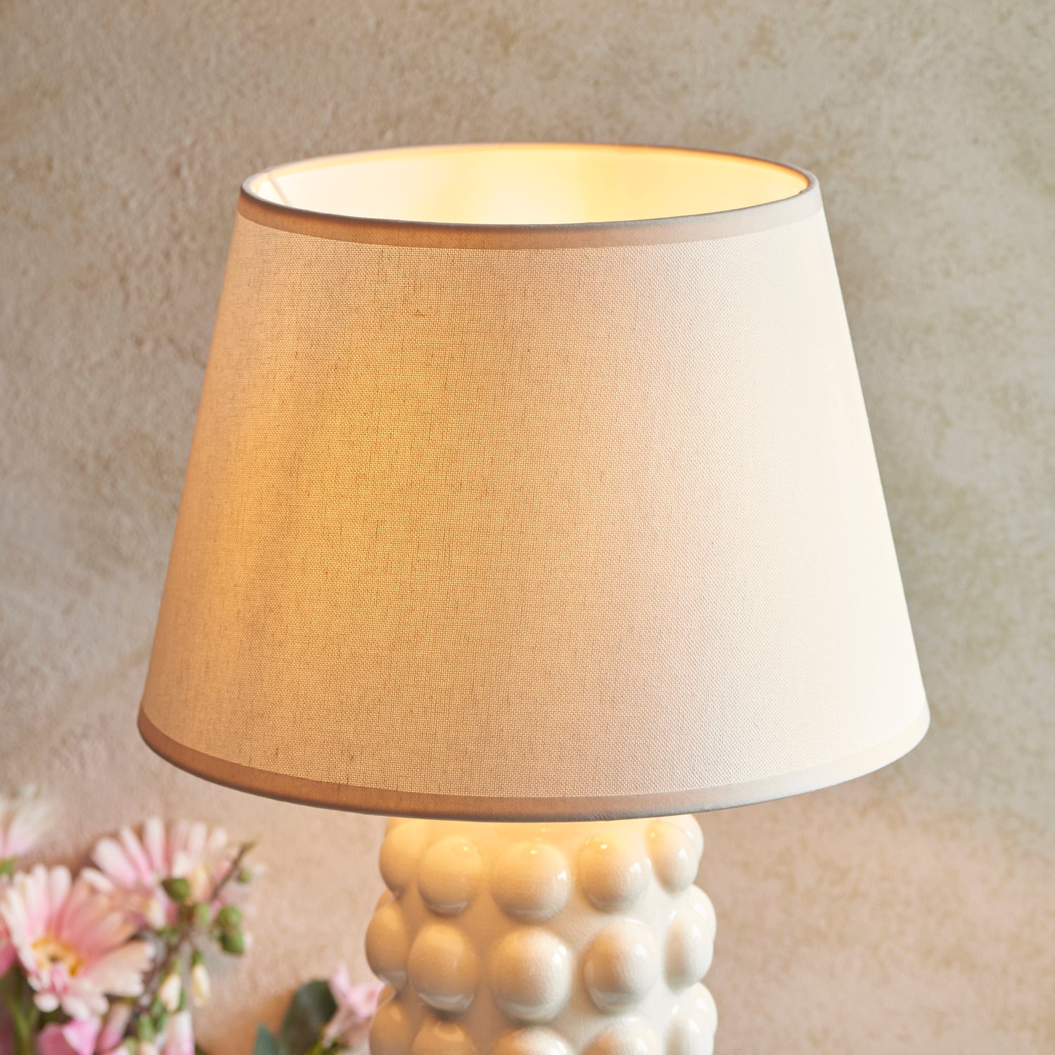 Bobble & Ivy 35cm Vintage white shade - Comet Lighting