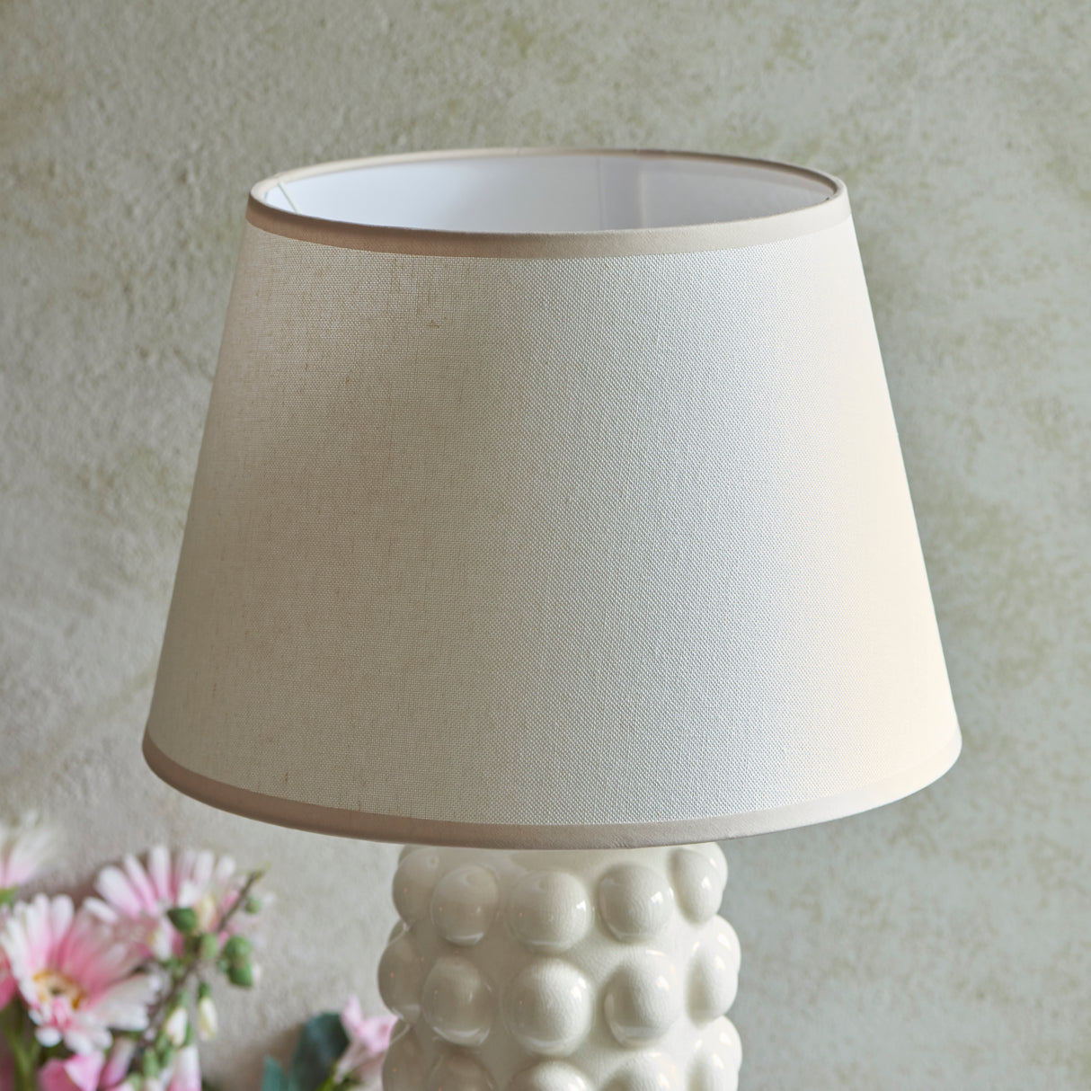 Bobble & Ivy 35cm Vintage white shade - Comet Lighting