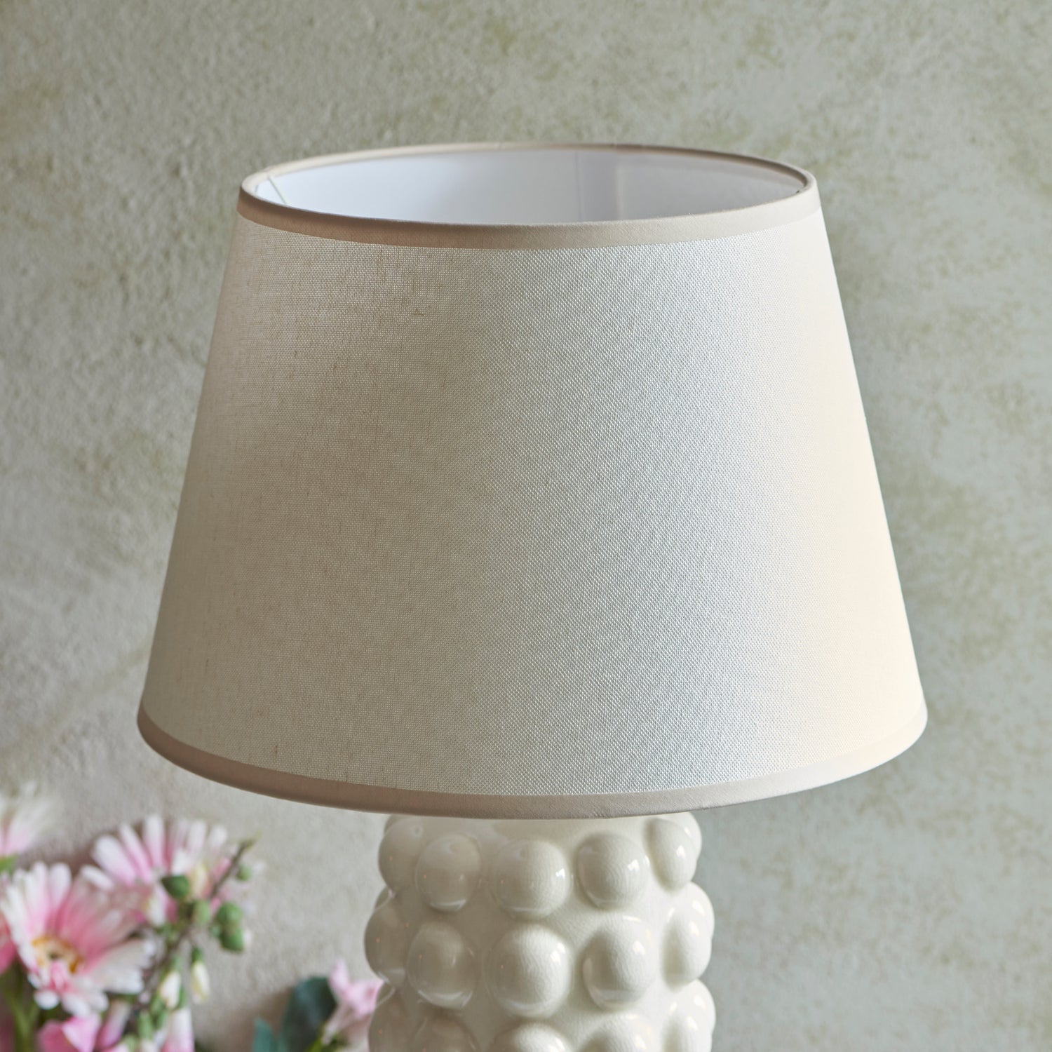 Bobble & Ivy 35cm Vintage white shade - Comet Lighting