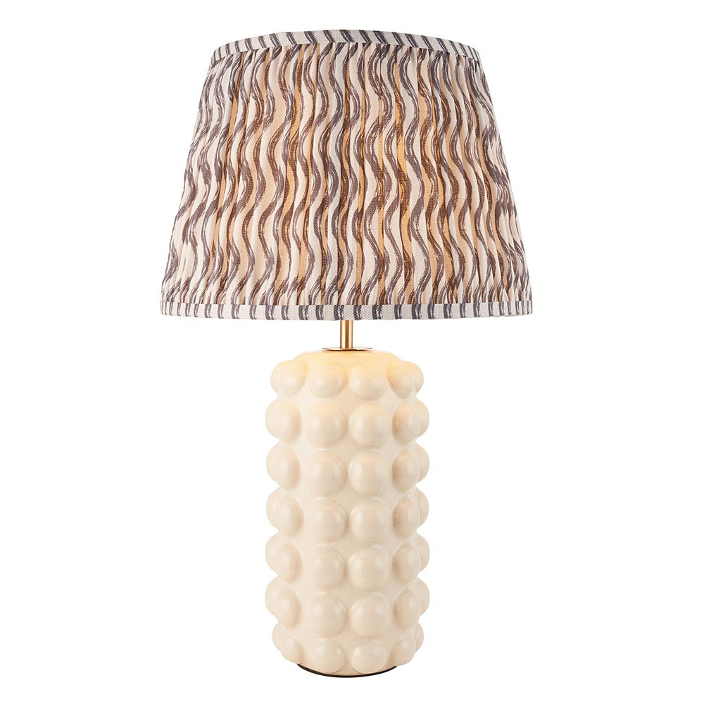 Bobble & Ripple 35cm Pearl Grey Shade Living Room Table Lamp