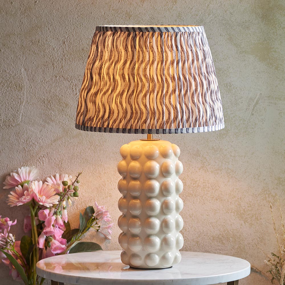 Bobble & Ripple 35cm Pearl grey shade - Comet Lighting