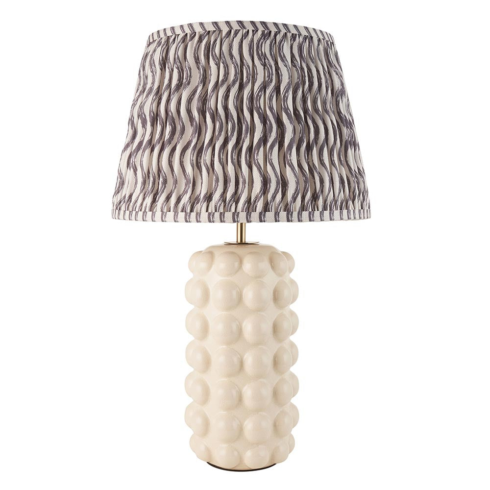 Bobble & Ripple 35cm Pearl Grey Shade Living Room Table Lamp