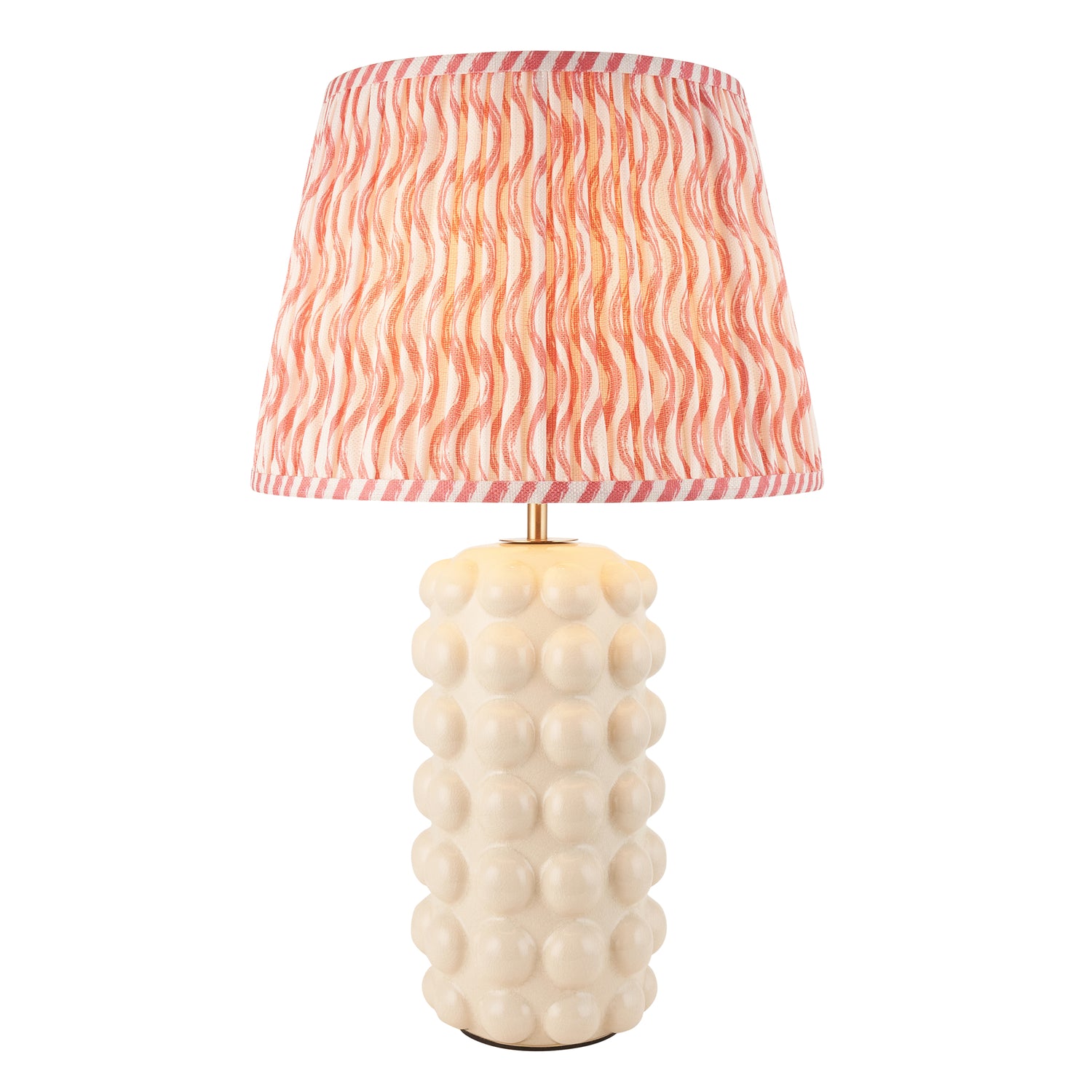 Bobble & Ripple 35cm Coral Pink Shade Living Room Table Lamp