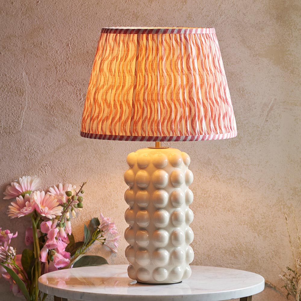 Bobble & Ripple 35cm Coral Pink Shade Living Room Table Lamp