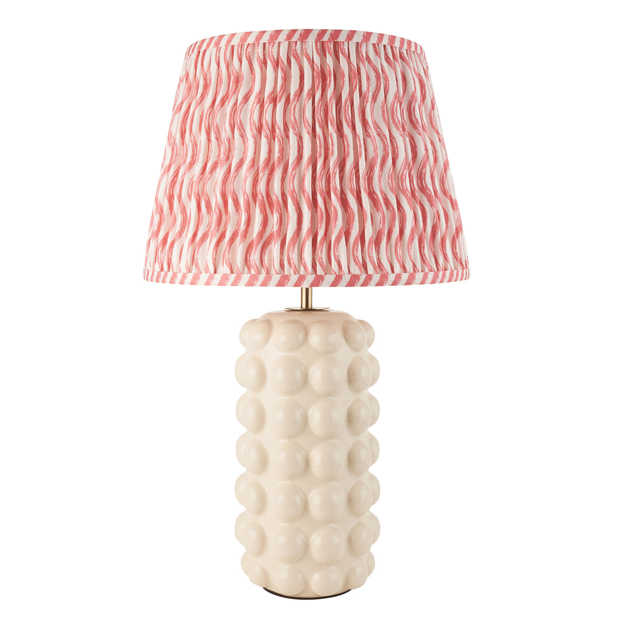 Bobble & Ripple 35cm Coral Pink Shade Living Room Table Lamp