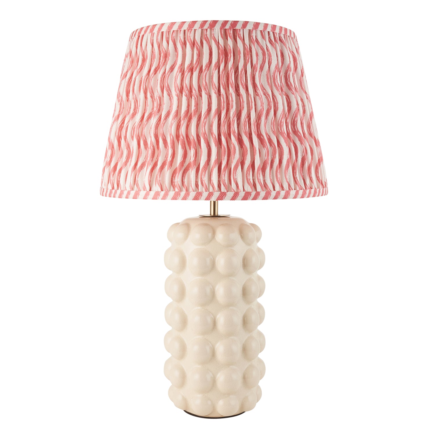 Bobble & Ripple 35cm Coral Pink Shade Living Room Table Lamp