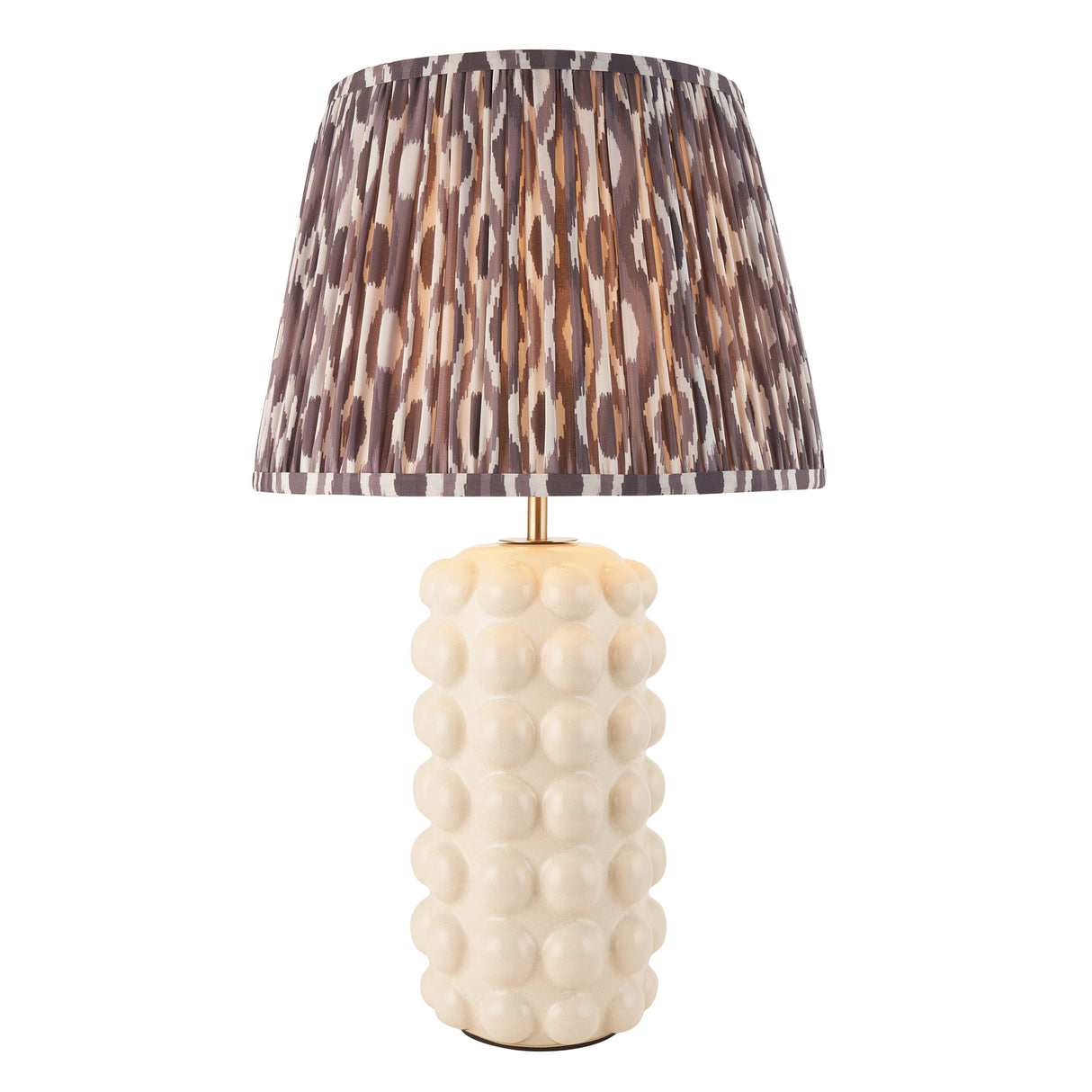 Bobble & Ikat 35cm Pearl Grey Shade Living Room Table Lamp