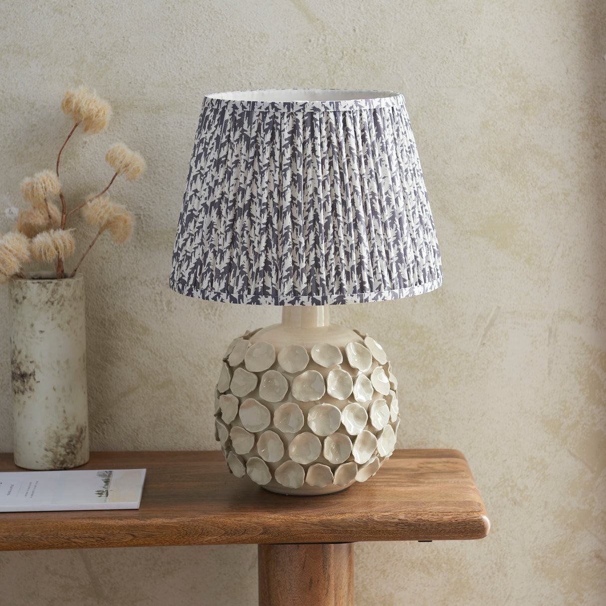 Borello & Leaf 35cm Pearl grey shade - Comet Lighting