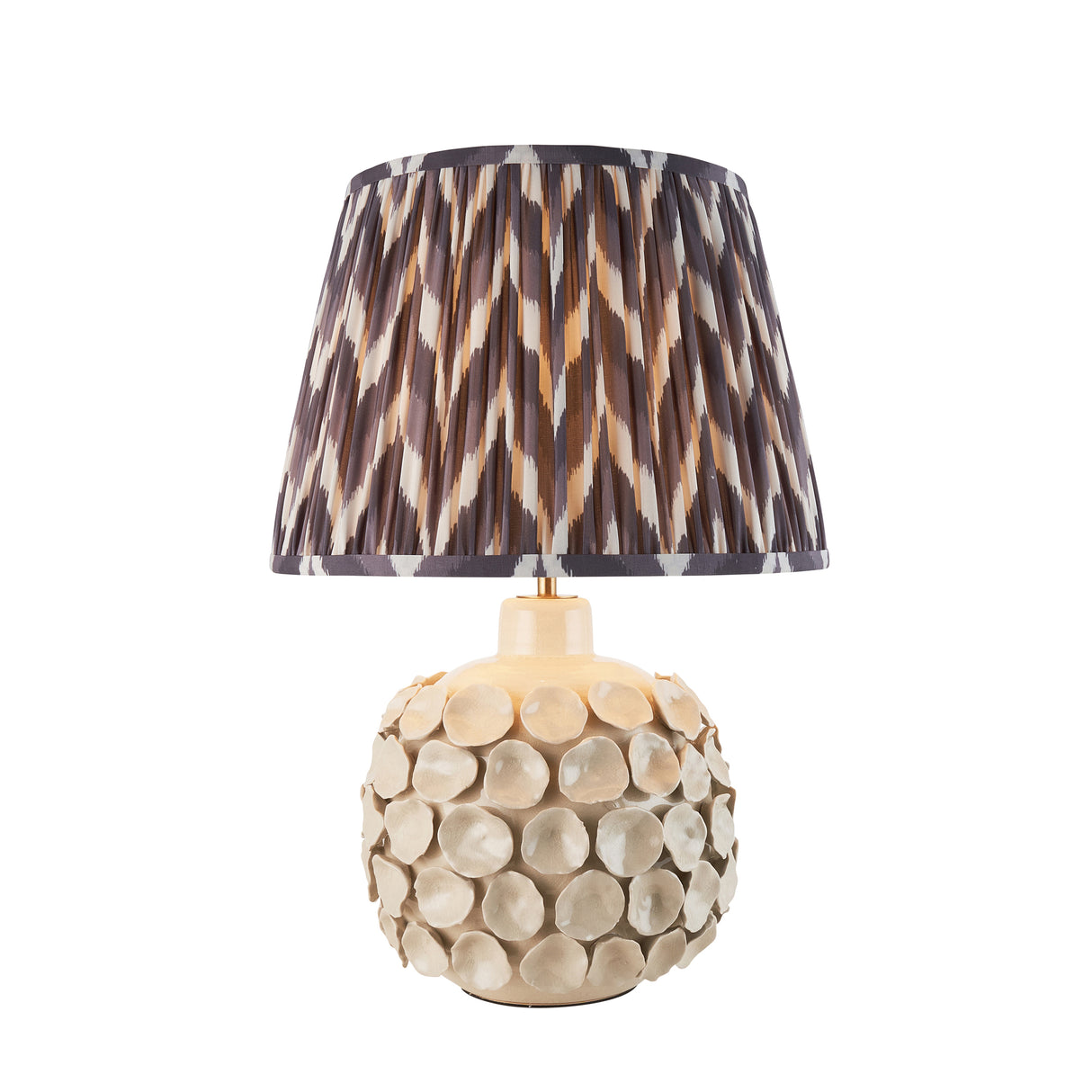 Borello & Zigzag 35cm Pearl grey shade - Comet Lighting