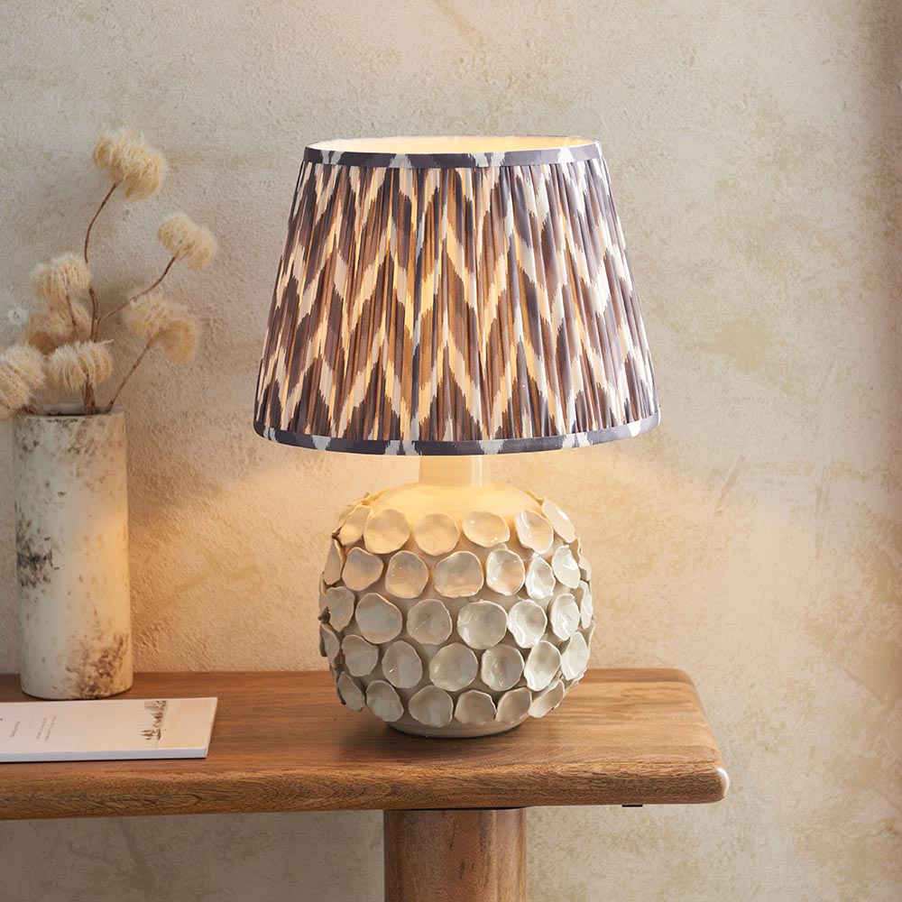 Borello & Zigzag 35cm Pearl grey shade - Comet Lighting