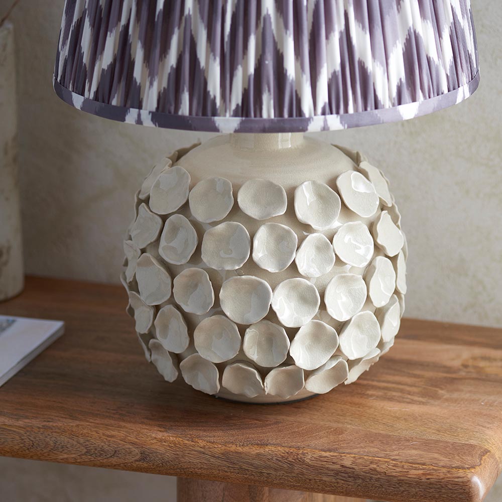 Borello & Zigzag 35cm Pearl grey shade - Comet Lighting