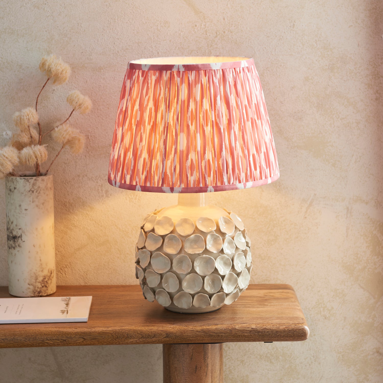 Borello & Ikat 35cm Coral pink shade - Comet Lighting