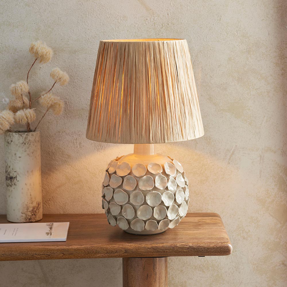Borello & Raffia 32cm Natural raffia shade - Comet Lighting