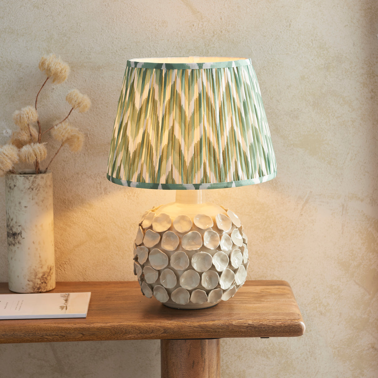 Borello & Zigzag 35cm Cotswold green shade - Comet Lighting