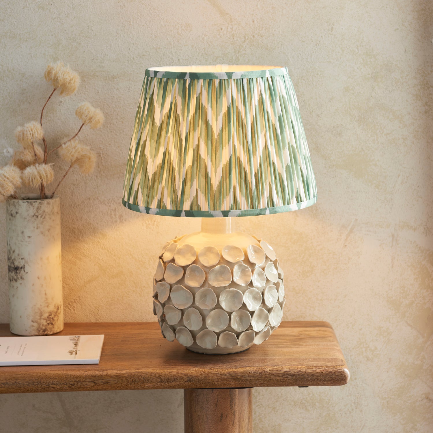 Borello & Zigzag 35cm Cotswold green shade - Comet Lighting