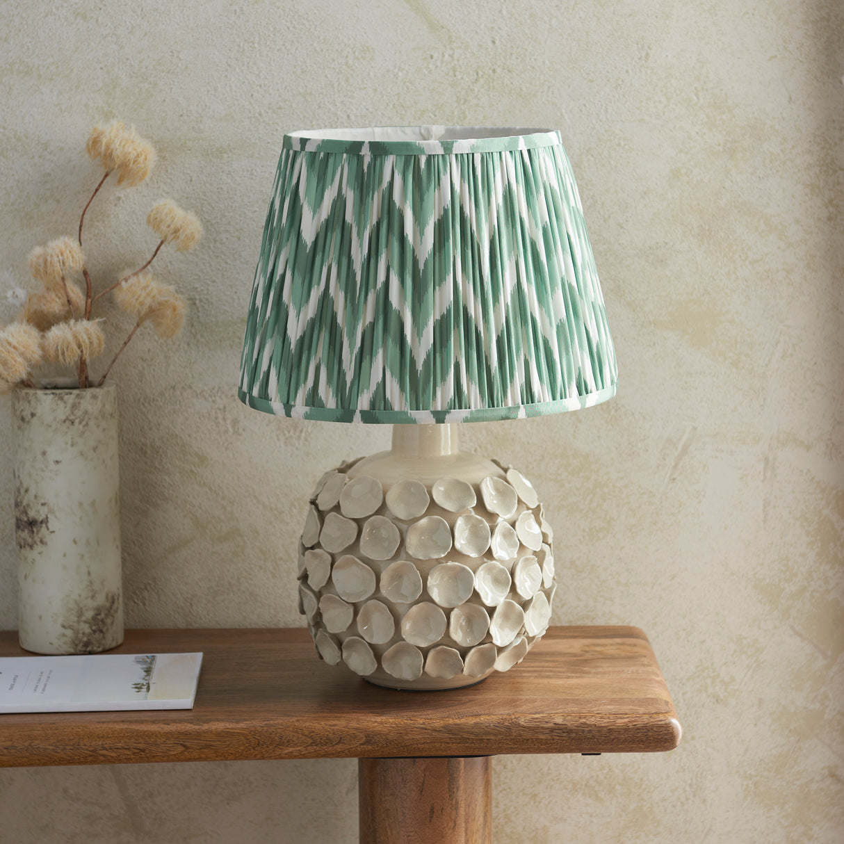 Borello & Zigzag 35cm Cotswold green shade - Comet Lighting