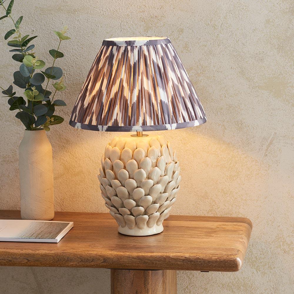 Layered Leaf & Zigzag 30cm Pearl grey shade - Comet Lighting