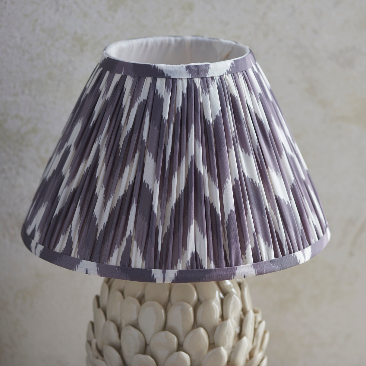 Layered Leaf & Zigzag 30cm Pearl grey shade - Comet Lighting