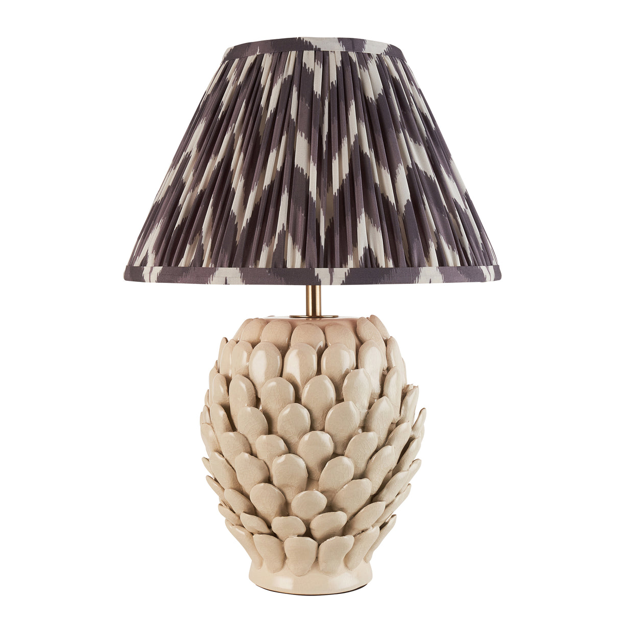 Layered Leaf & Zigzag 30cm Pearl grey shade - Comet Lighting