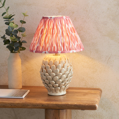 Layered Leaf & Ikat 30cm Coral pink shade - Comet Lighting