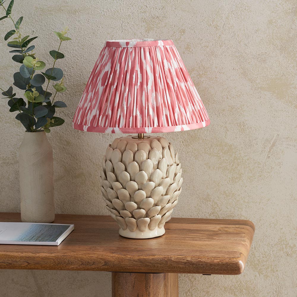 Layered Leaf & Ikat 30cm Coral pink shade - Comet Lighting