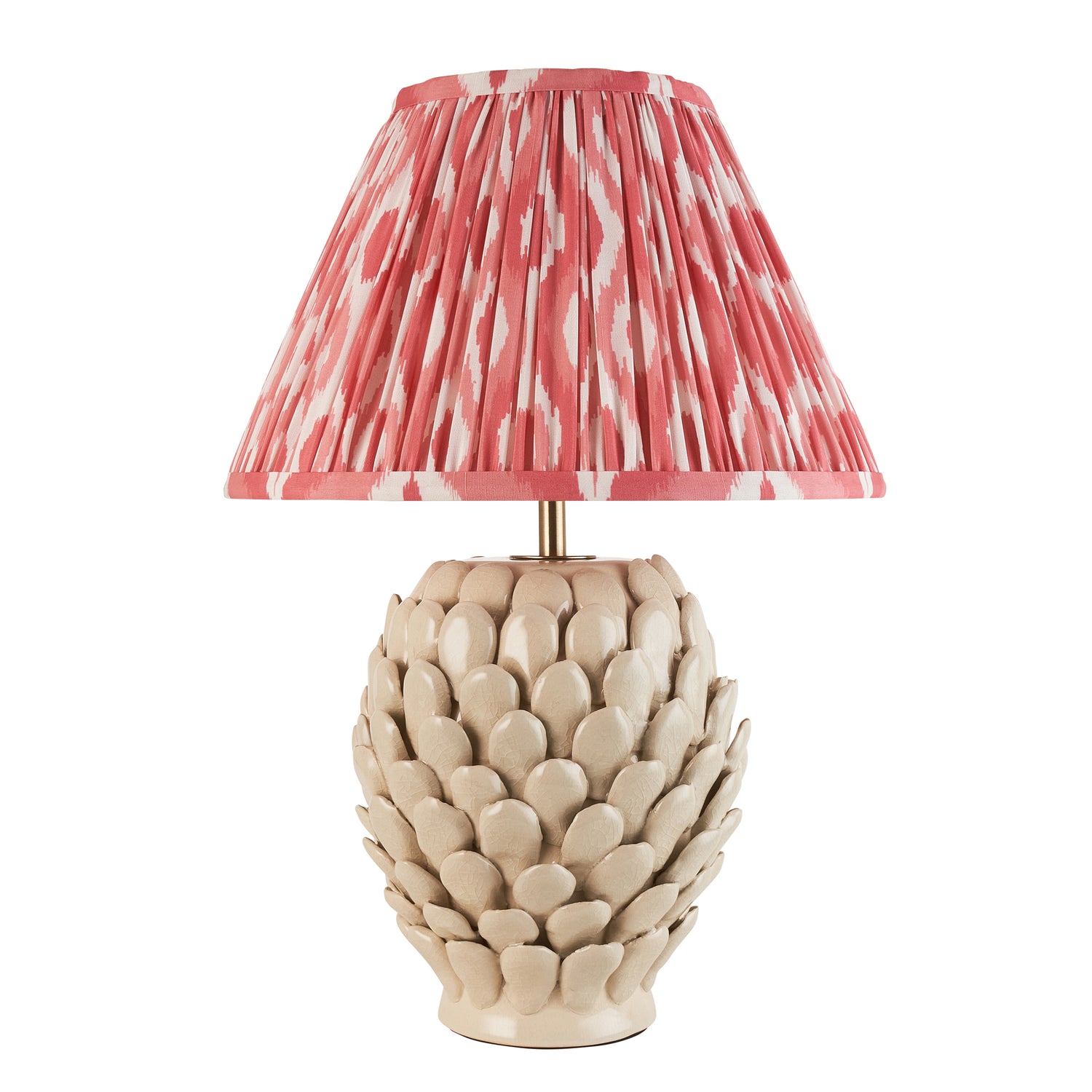 Layered Leaf & Ikat 30cm Coral pink shade - Comet Lighting