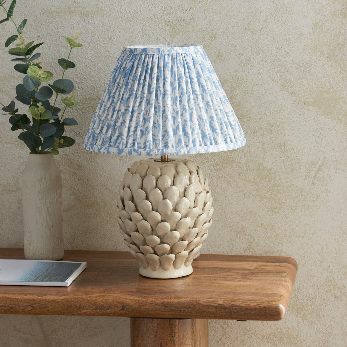 Layered Leaf & Leaf 30cm Shell bay blue shade - Comet Lighting