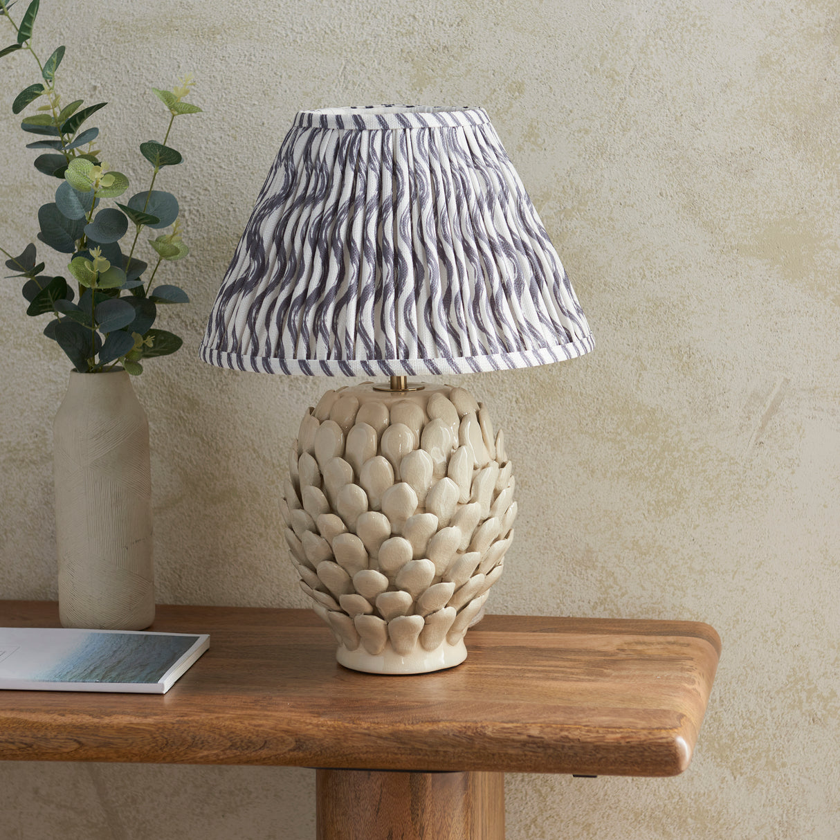 Layered Leaf & Ripple 30cm Pearl grey shade - Comet Lighting