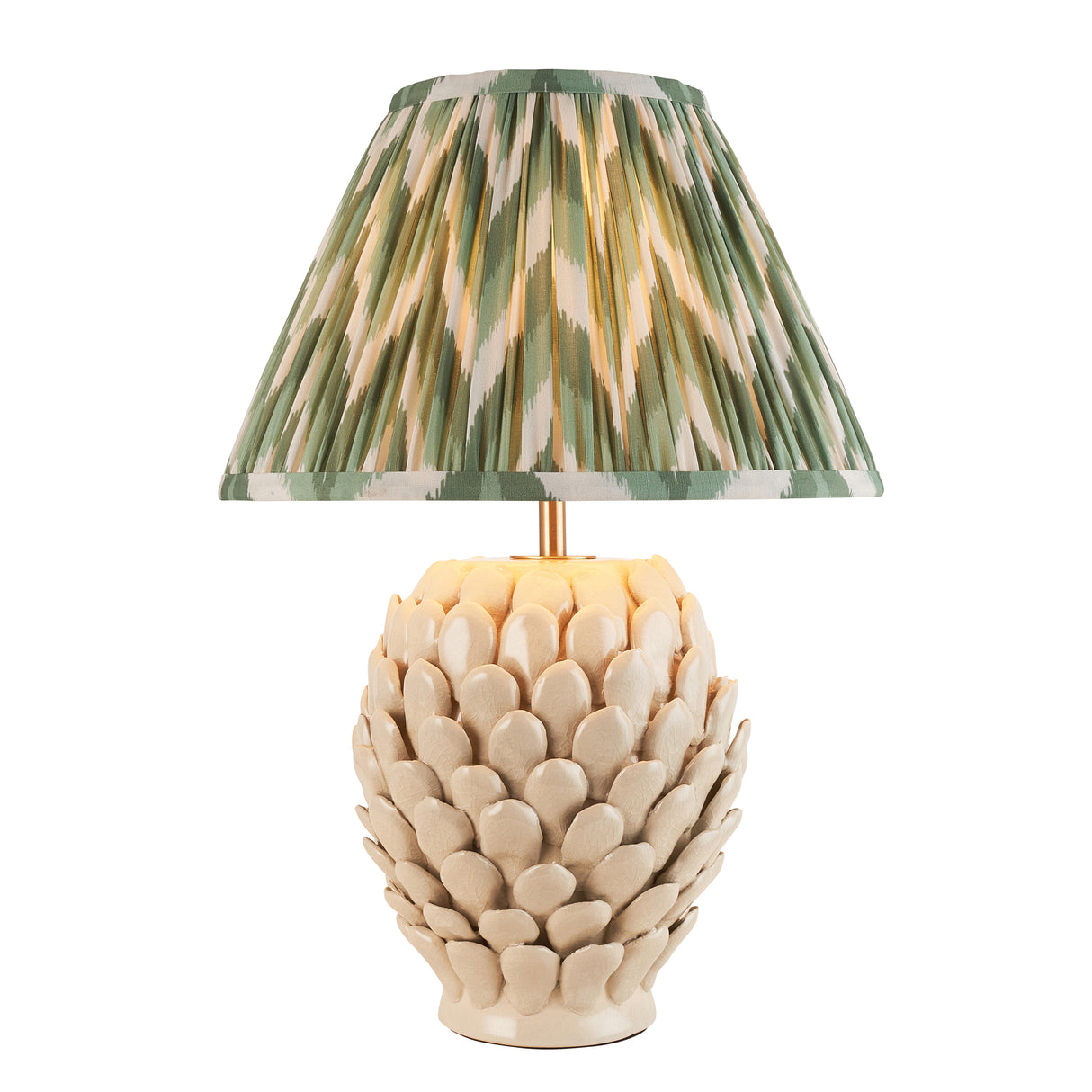 Layered Leaf & Zigzag 30cm Cotswold green shade - Comet Lighting