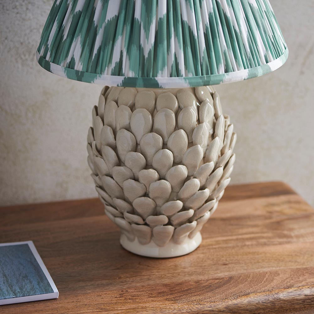 Layered Leaf & Zigzag 30cm Cotswold green shade - Comet Lighting