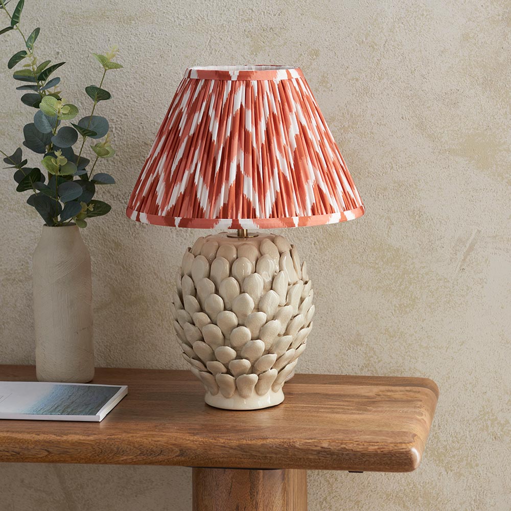 Layered Leaf & Zigzag 30cm Apricot orange shade - Comet Lighting
