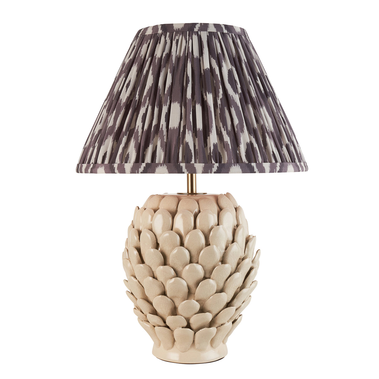 Layered Leaf & Ikat 30cm Pearl grey shade - Comet Lighting