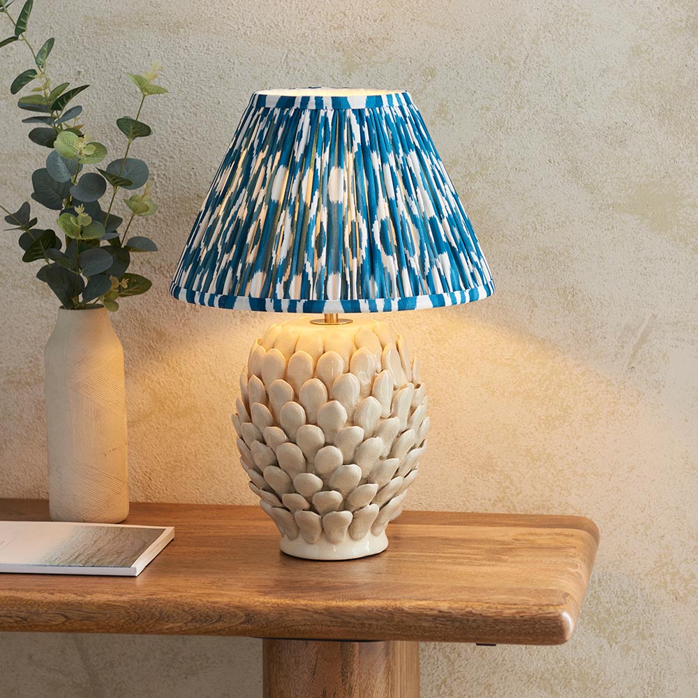 Layered Leaf & Ikat 30cm Marlin blue shade - Comet Lighting