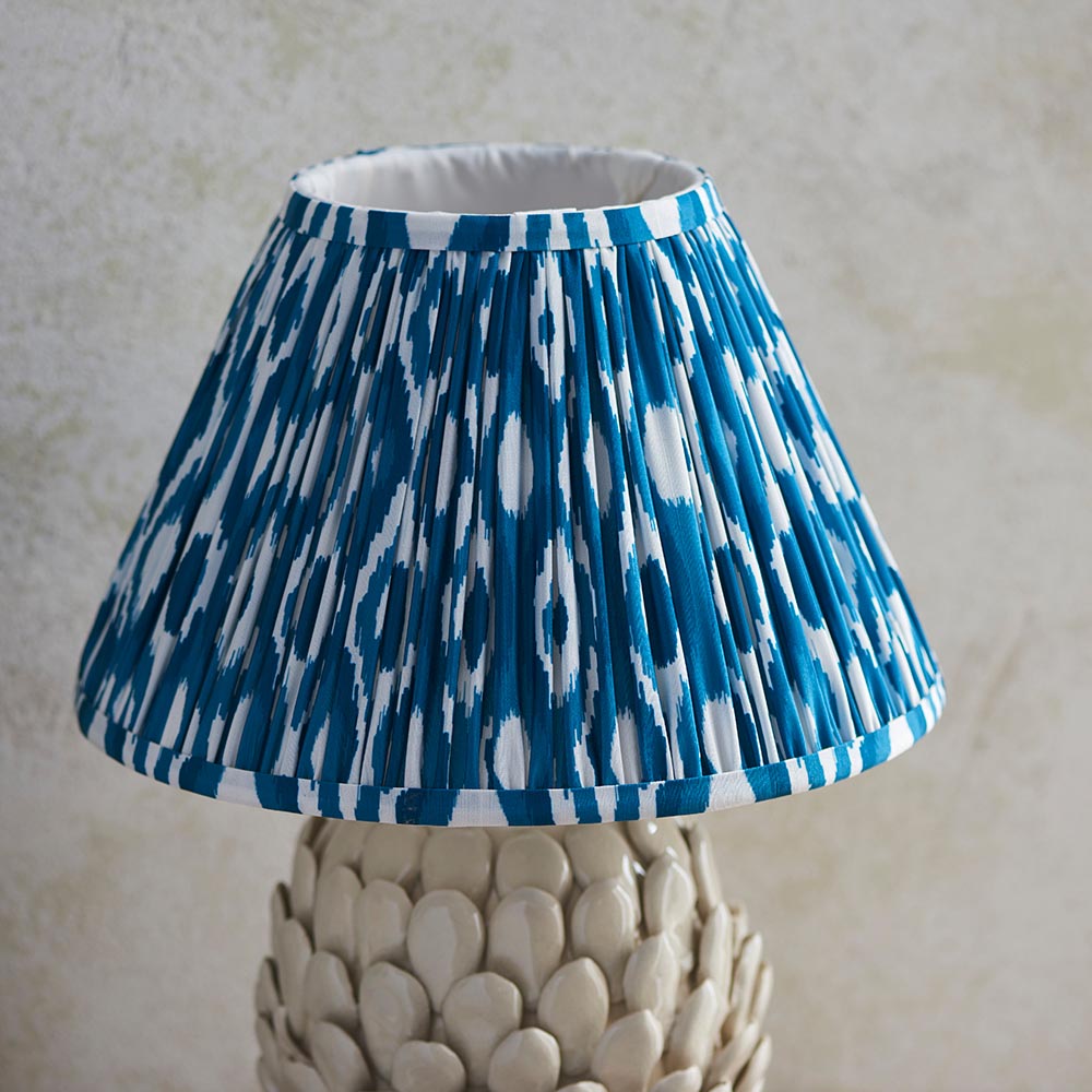 Layered Leaf & Ikat 30cm Marlin blue shade - Comet Lighting