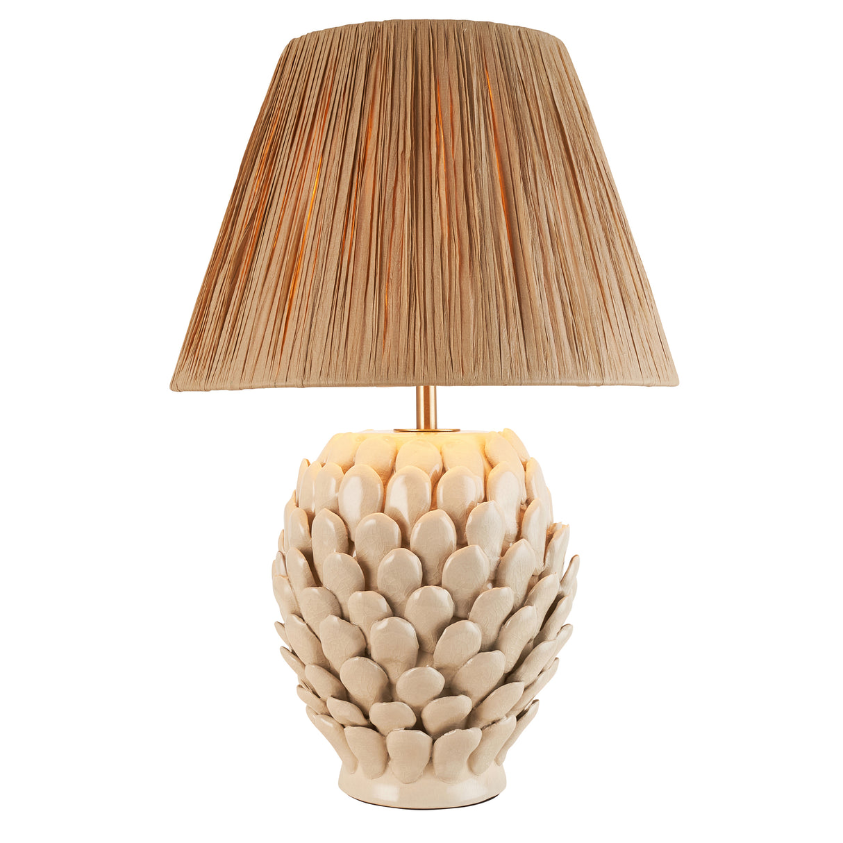 Layered Leaf & Raffia 30cm Natural raffia shade - Comet Lighting