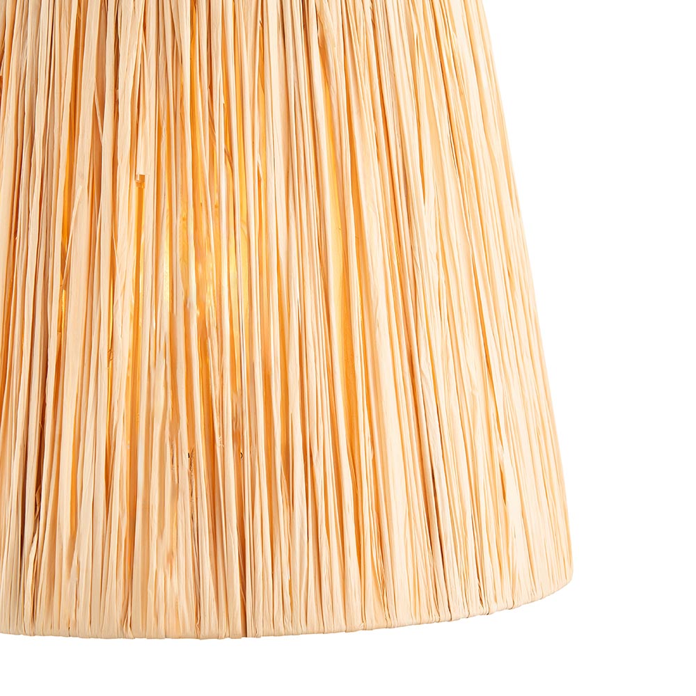 Layered Leaf & Raffia 30cm Natural raffia shade - Comet Lighting