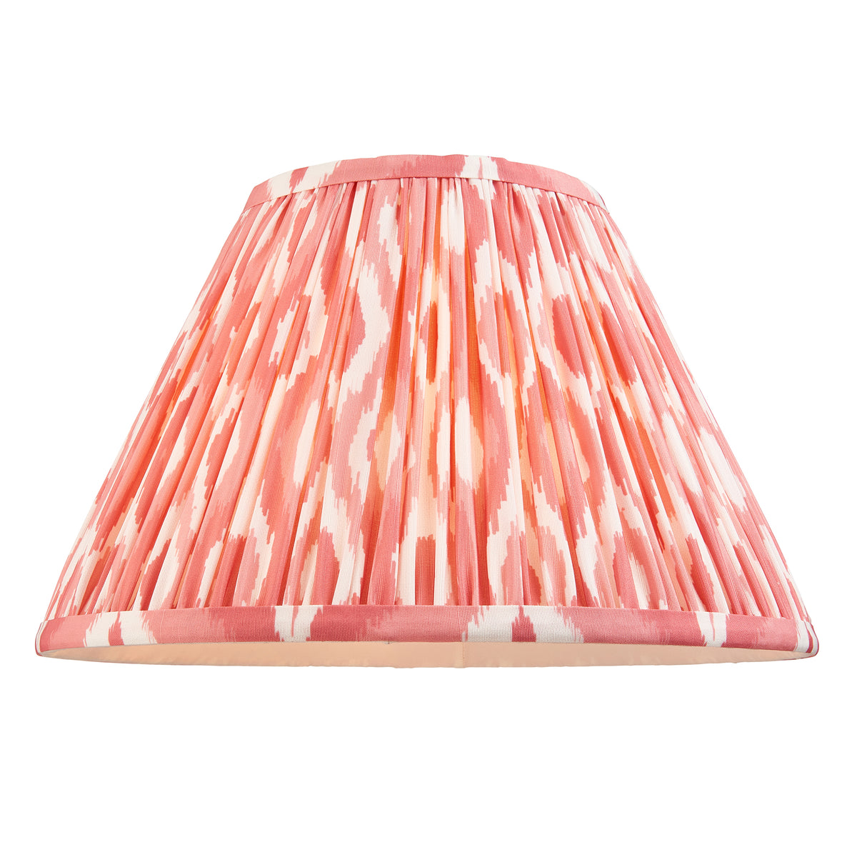 Ceramic Table Light Layered Leaf & Ikat 30cm Coral pink shade - Comet Lighting