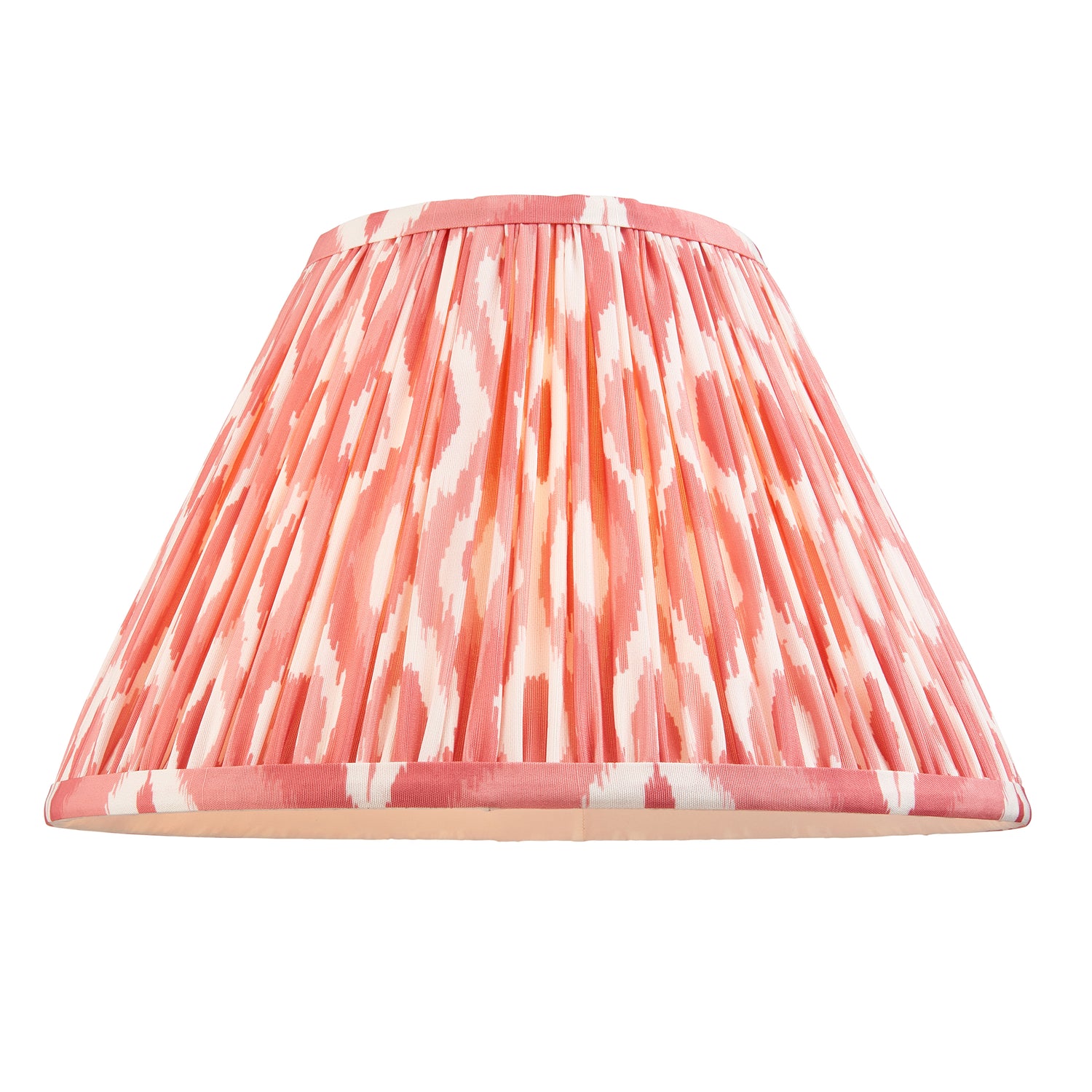 Ceramic Table Light Layered Leaf & Ikat 30cm Coral pink shade - Comet Lighting