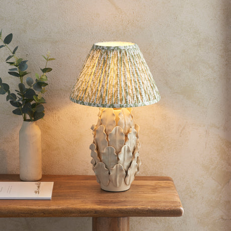 Ceramic Table Light Layered Leaf & Leaf 30cm Herb garden green shade - Comet Lighting