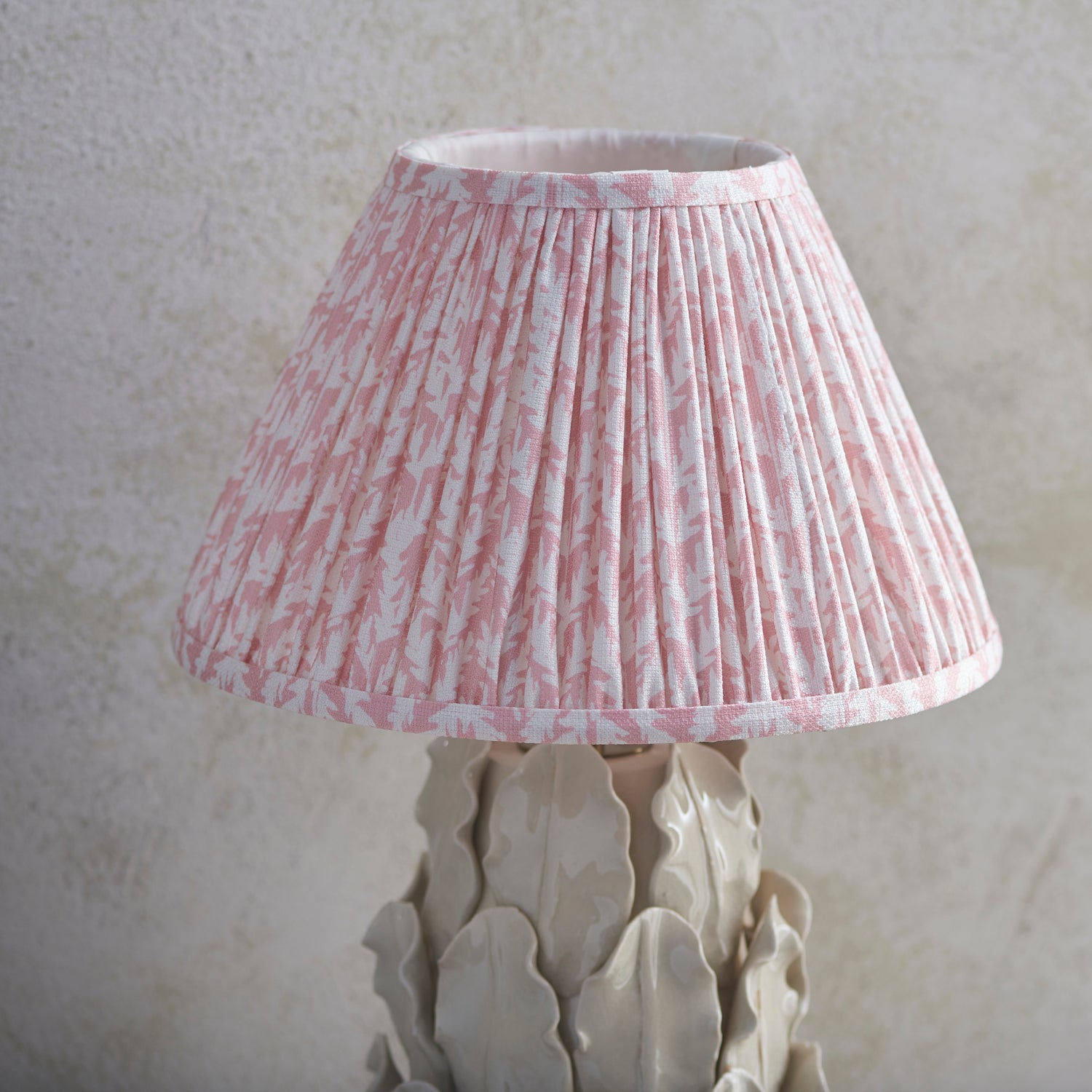 Ceramic Table Light Layered Leaf & Leaf 30cm Peachy keen shade - Comet Lighting