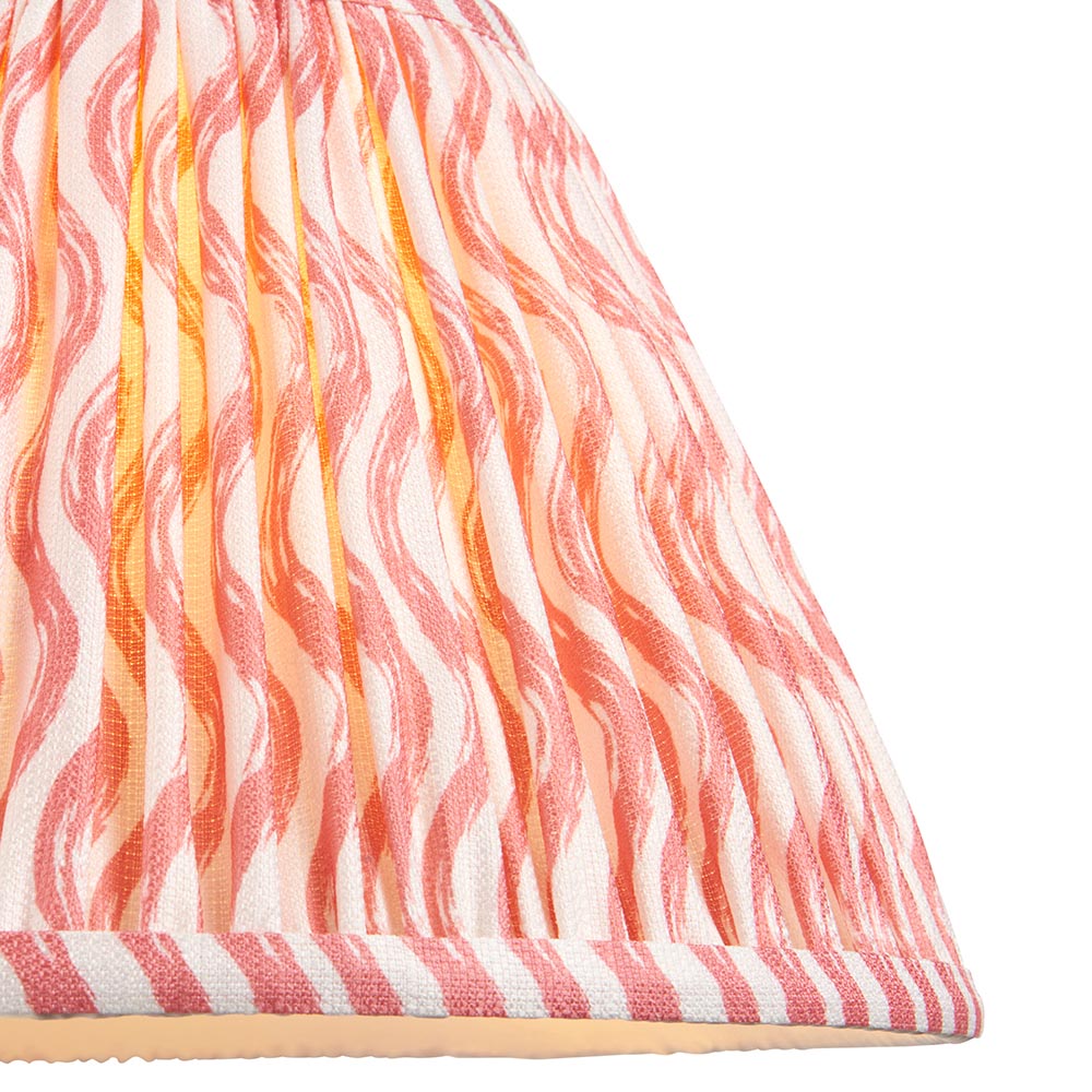 Ceramic Table Light Layered Leaf & Ripple 30cm Coral pink shade - Comet Lighting