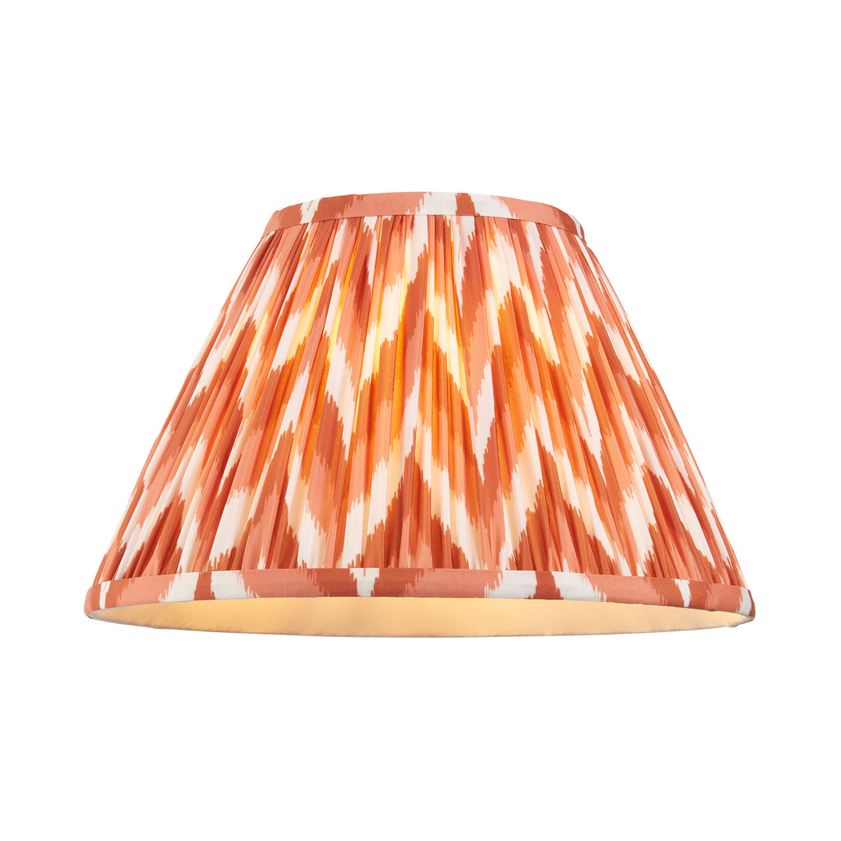 Ceramic Table Light Layered Leaf & Zigzag 30cm Apricot orange shade - Comet Lighting
