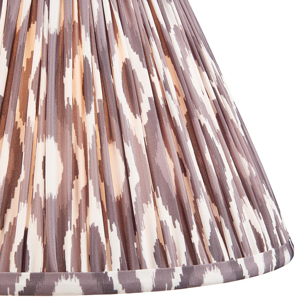 Ceramic Table Light Layered Leaf & Ikat 30cm Pearl grey shade - Comet Lighting