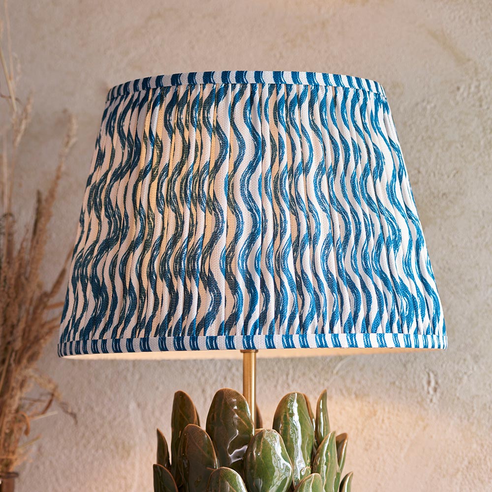 Layered Leaf & Ripple 35cm Marlin blue shade - Comet Lighting