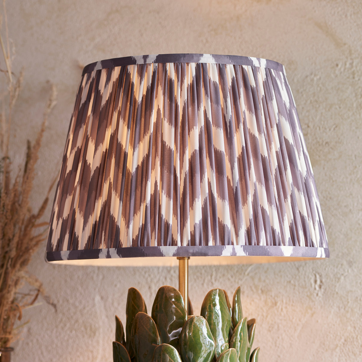 Layered Leaf & Zigzag 35cm Pearl grey shade - Comet Lighting