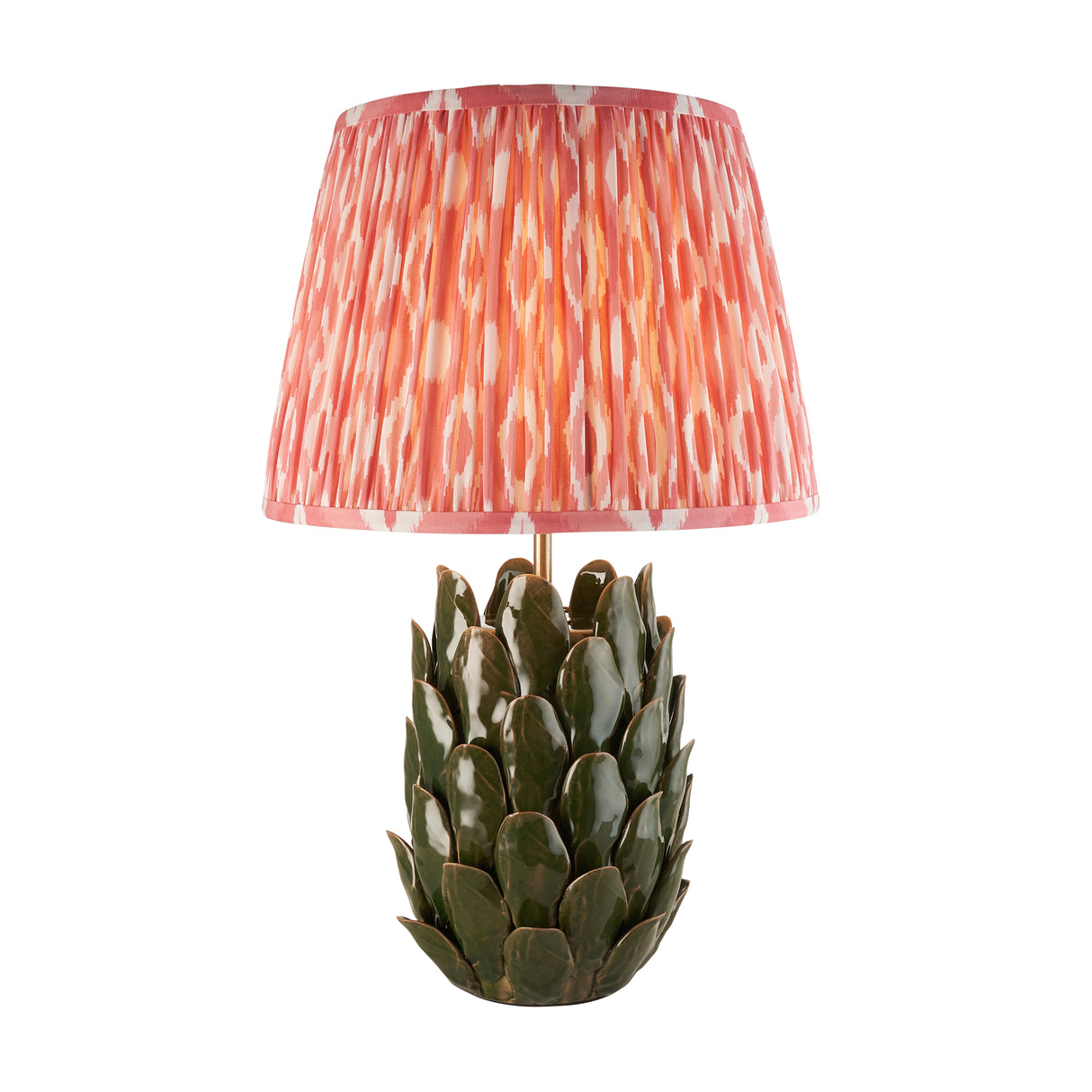 Layered Leaf & Ikat 35cm Coral pink shade - Comet Lighting