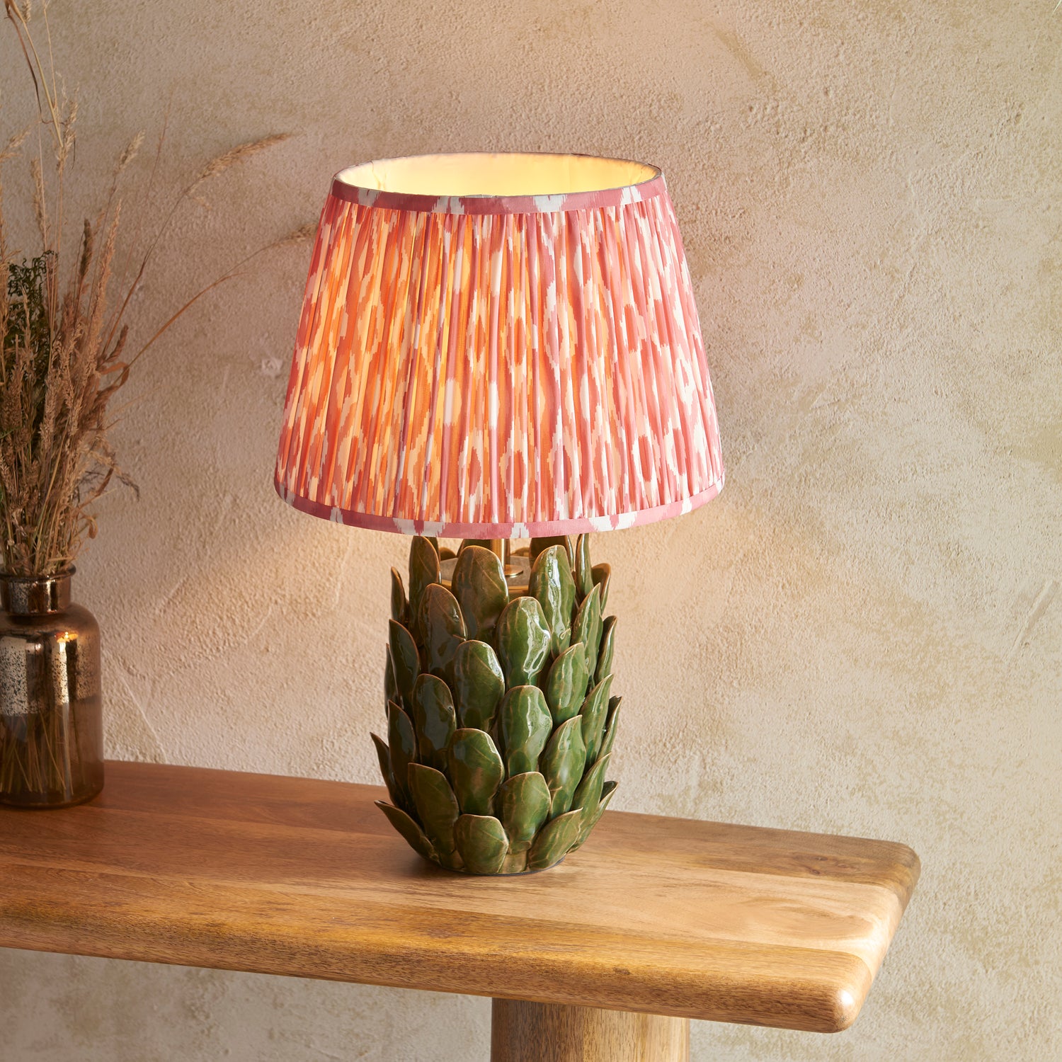 Layered Leaf & Ikat 35cm Coral pink shade - Comet Lighting