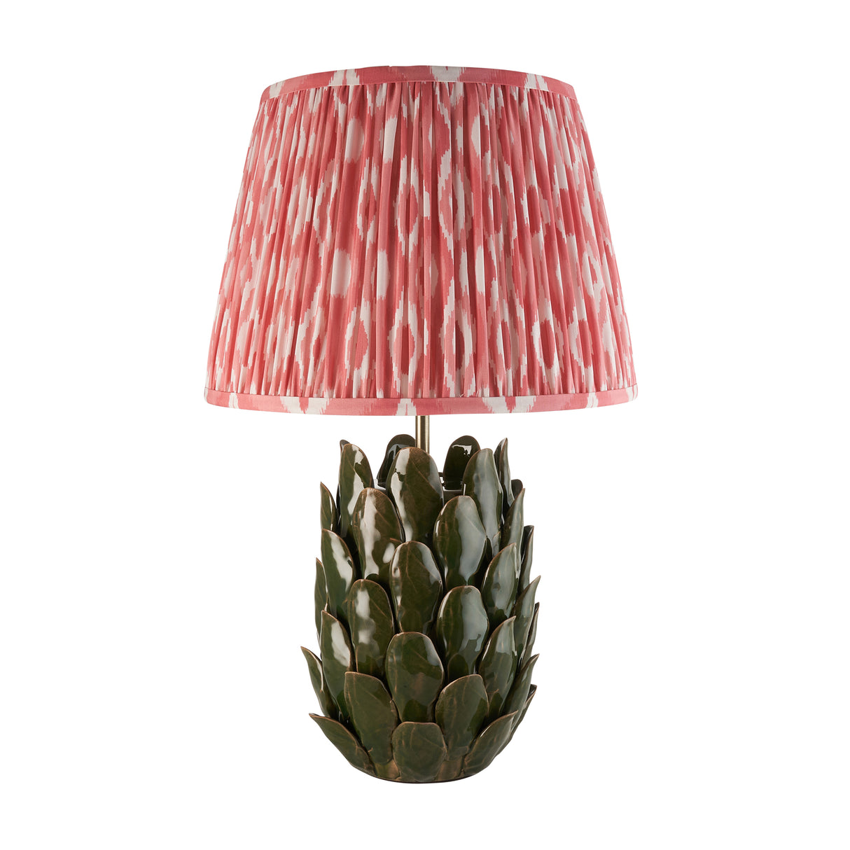 Layered Leaf & Ikat 35cm Coral pink shade - Comet Lighting