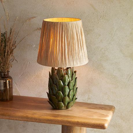 Layered Leaf & Raffia 32cm Natural raffia shade - Comet Lighting