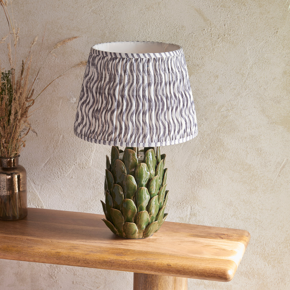 Layered Leaf & Ripple 35cm Pearl grey shade - Comet Lighting